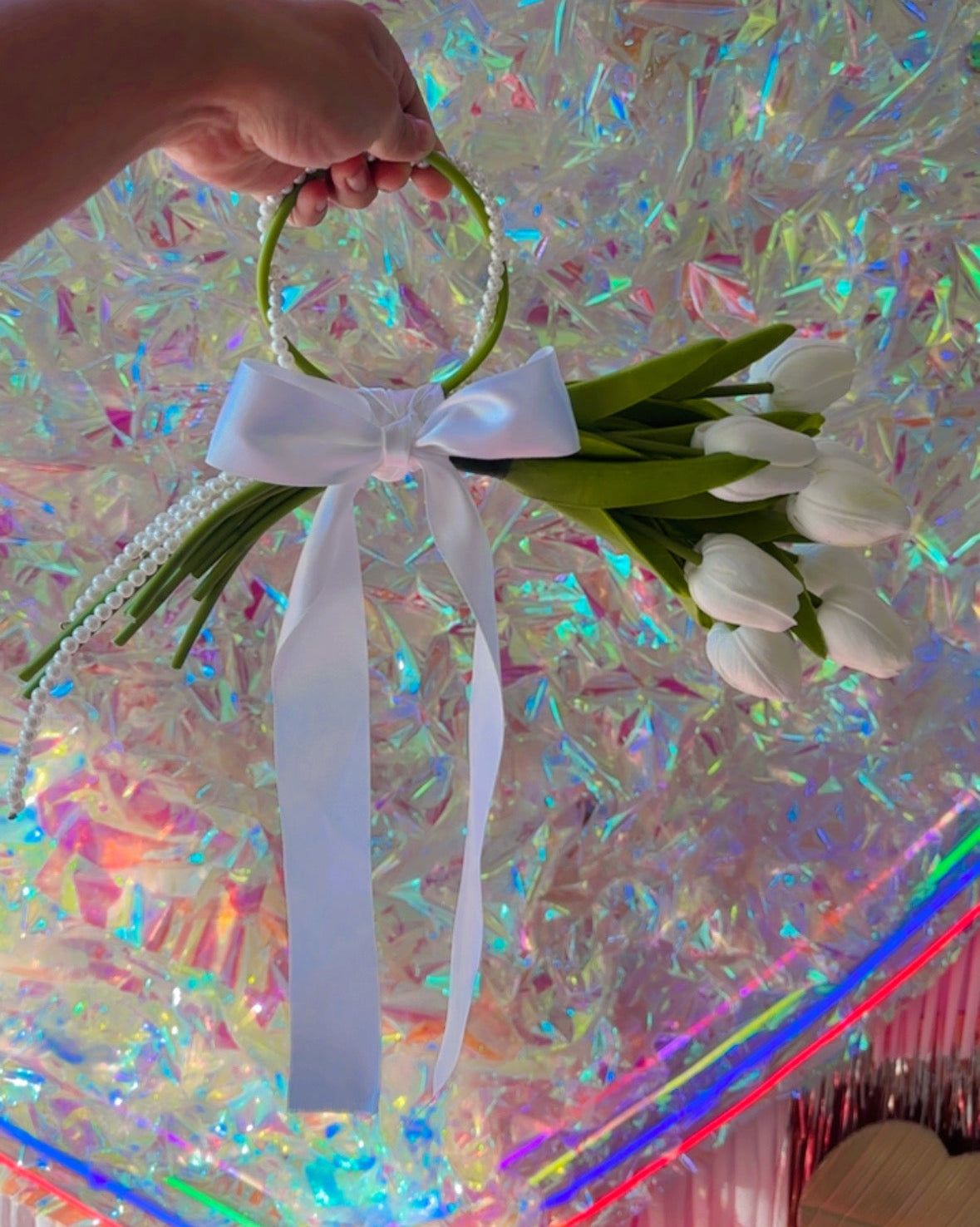 Light blue bridal garter