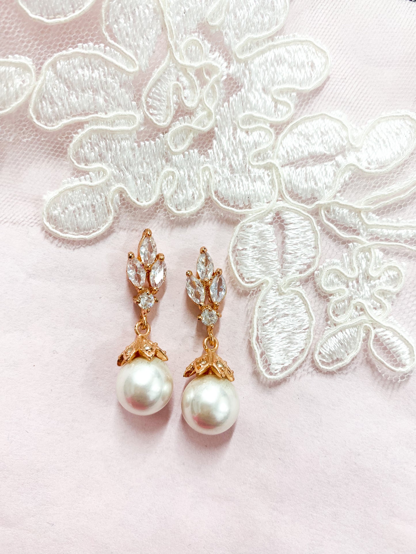 Set Rosegold exquisito perlas