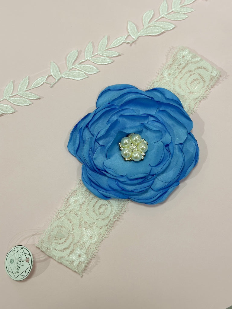 Liga de novia con flor grande
