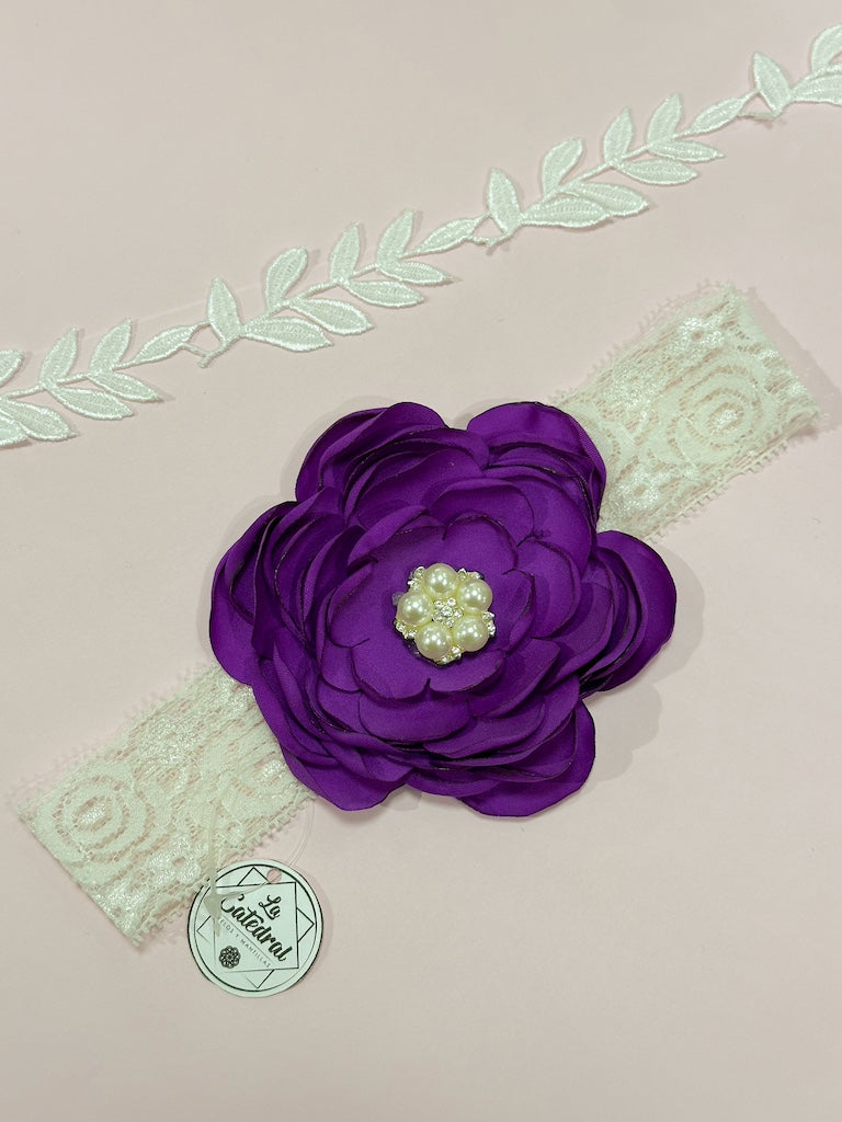Liga de novia con flor grande