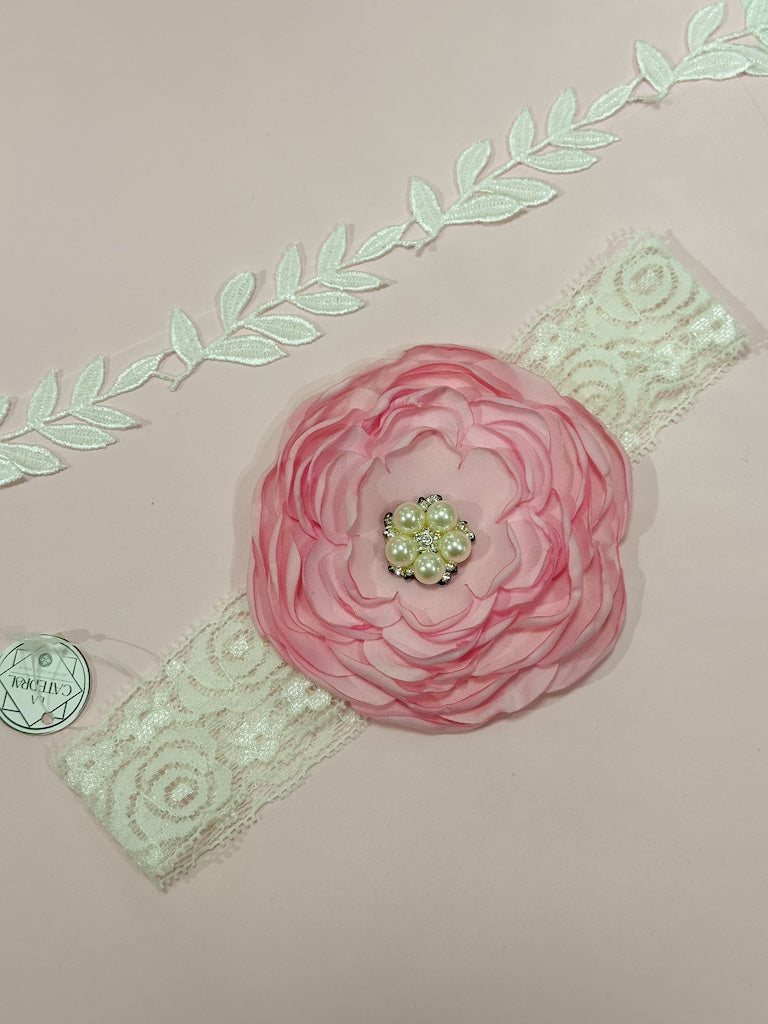 Liga de novia con flor grande