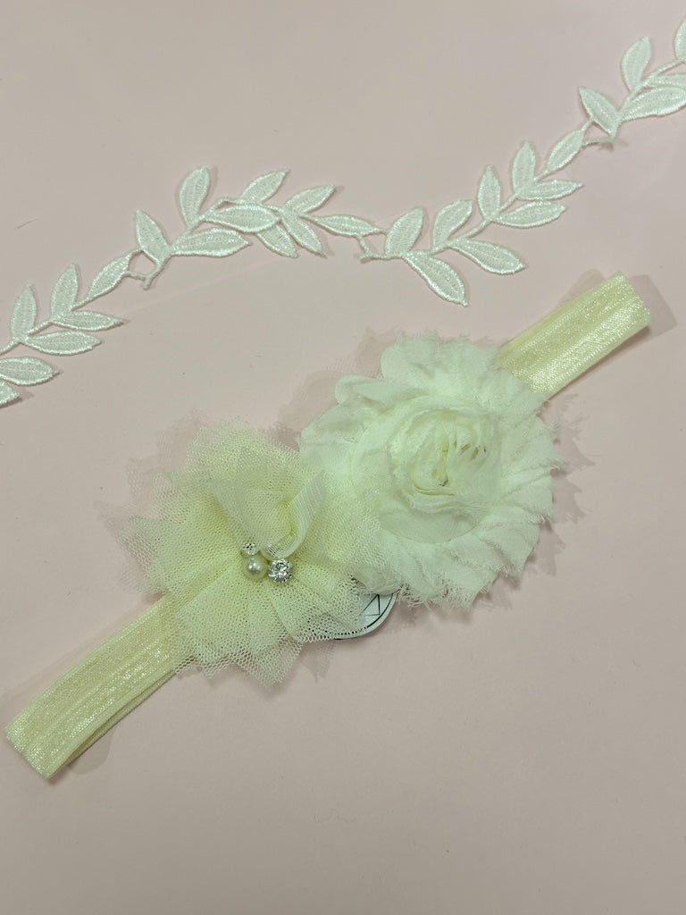 Liga de novia ivory con flores