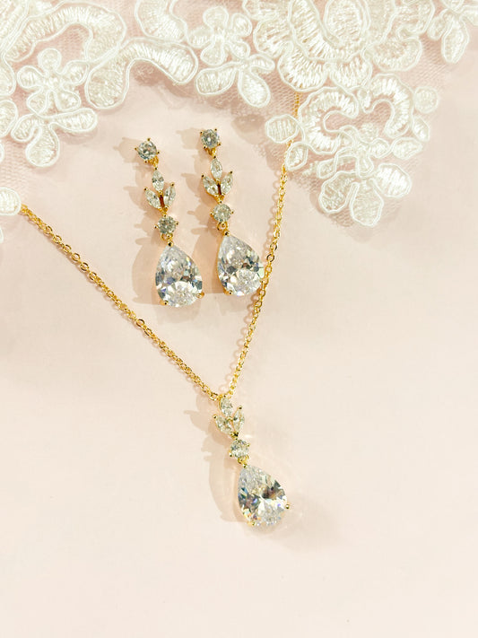 Set gota y hoja dorado