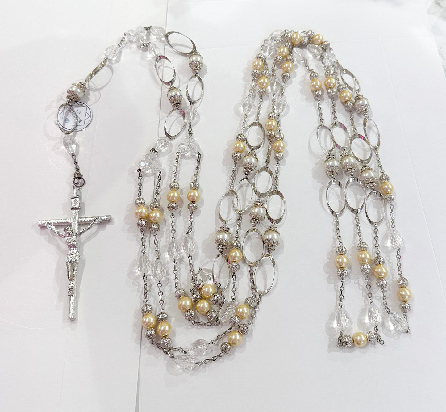 Silver religious ribbon