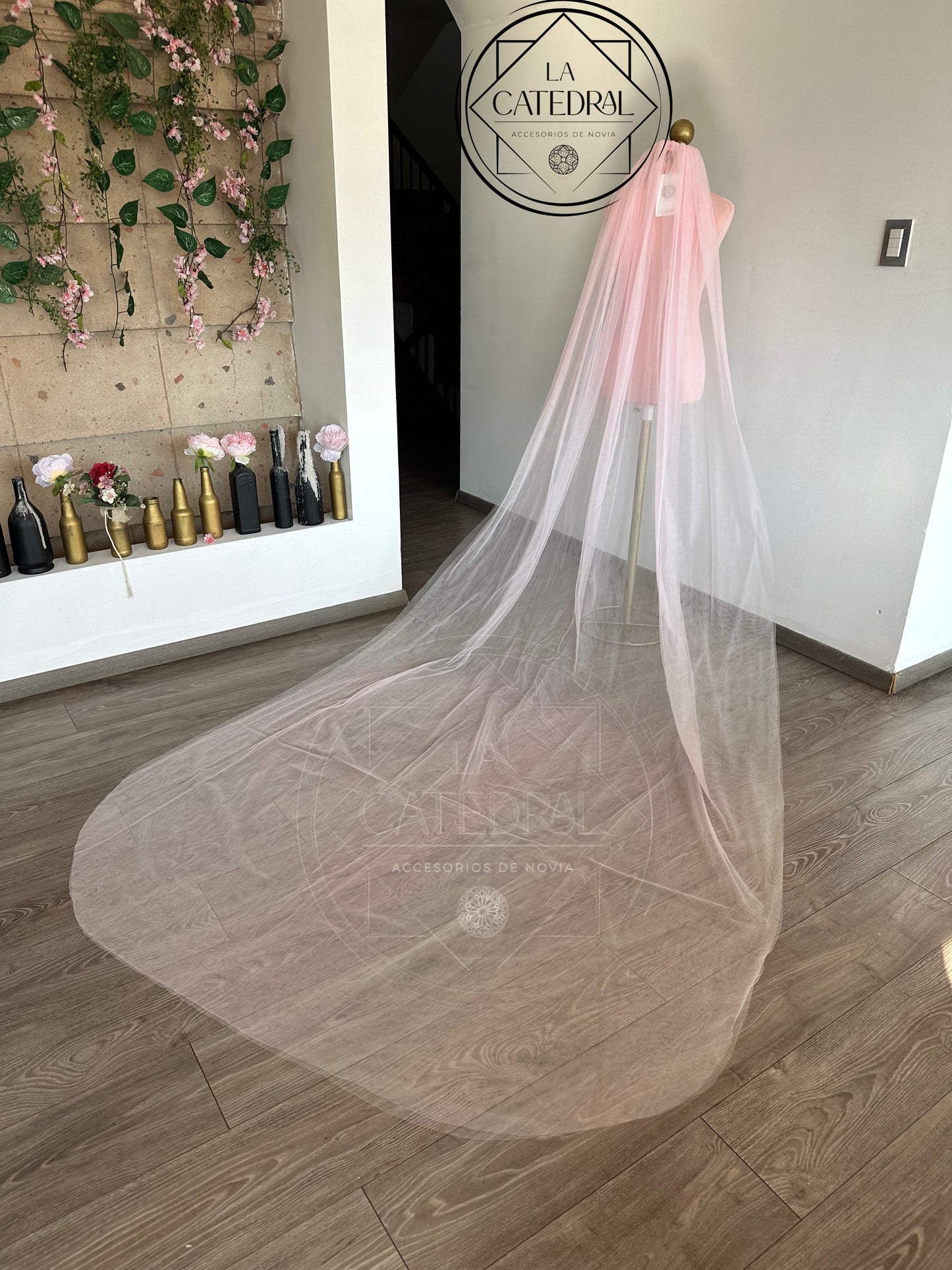 Pinks - Long Veil 3x1.50mts