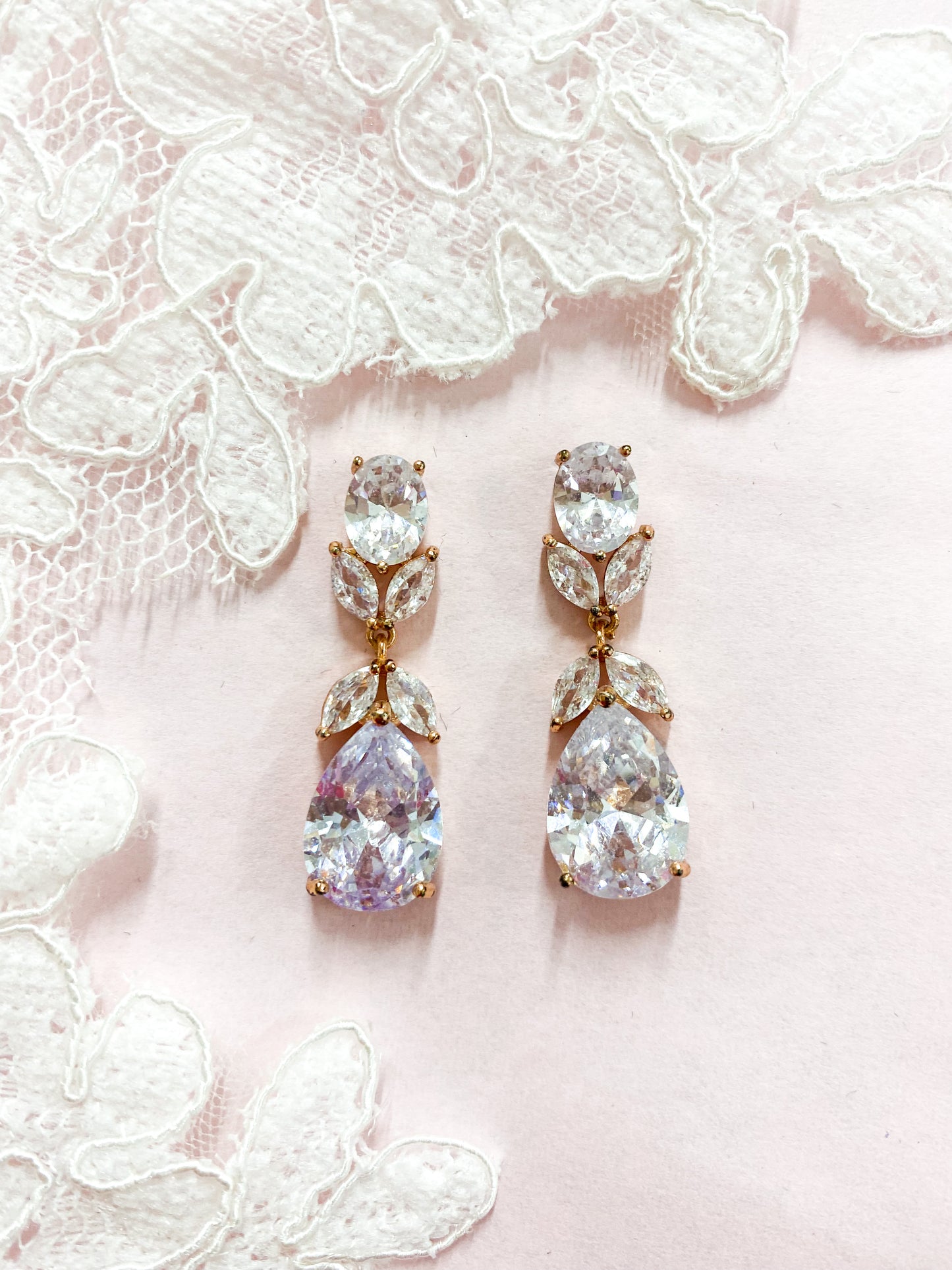 Set Rosegold Hojas y gotas