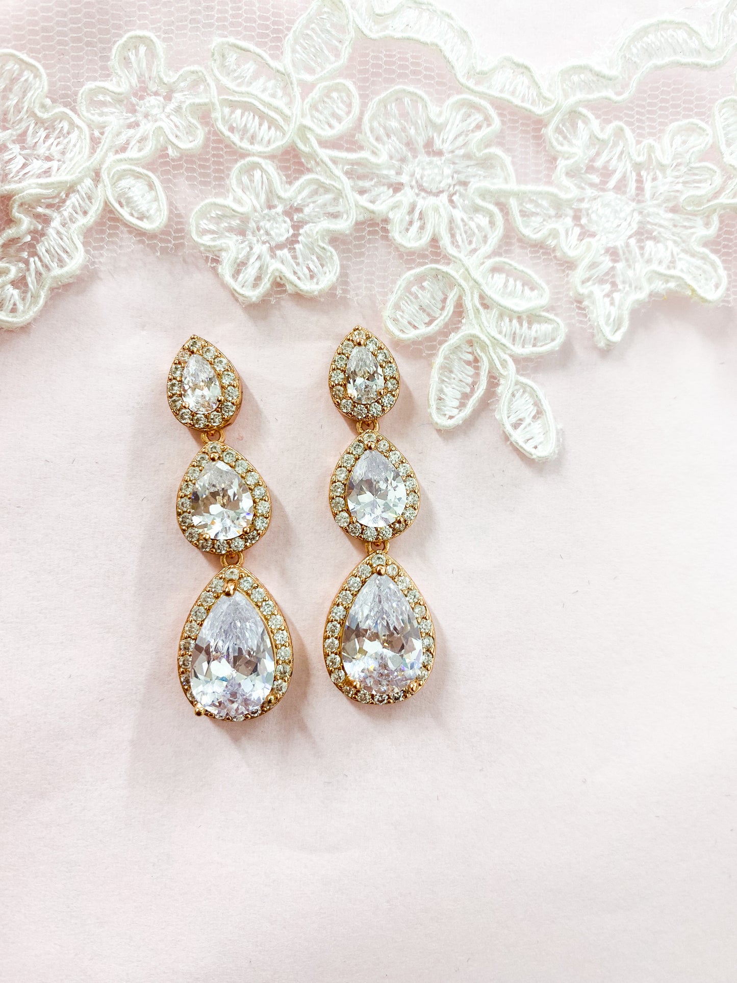 Set Rosegold triple gota