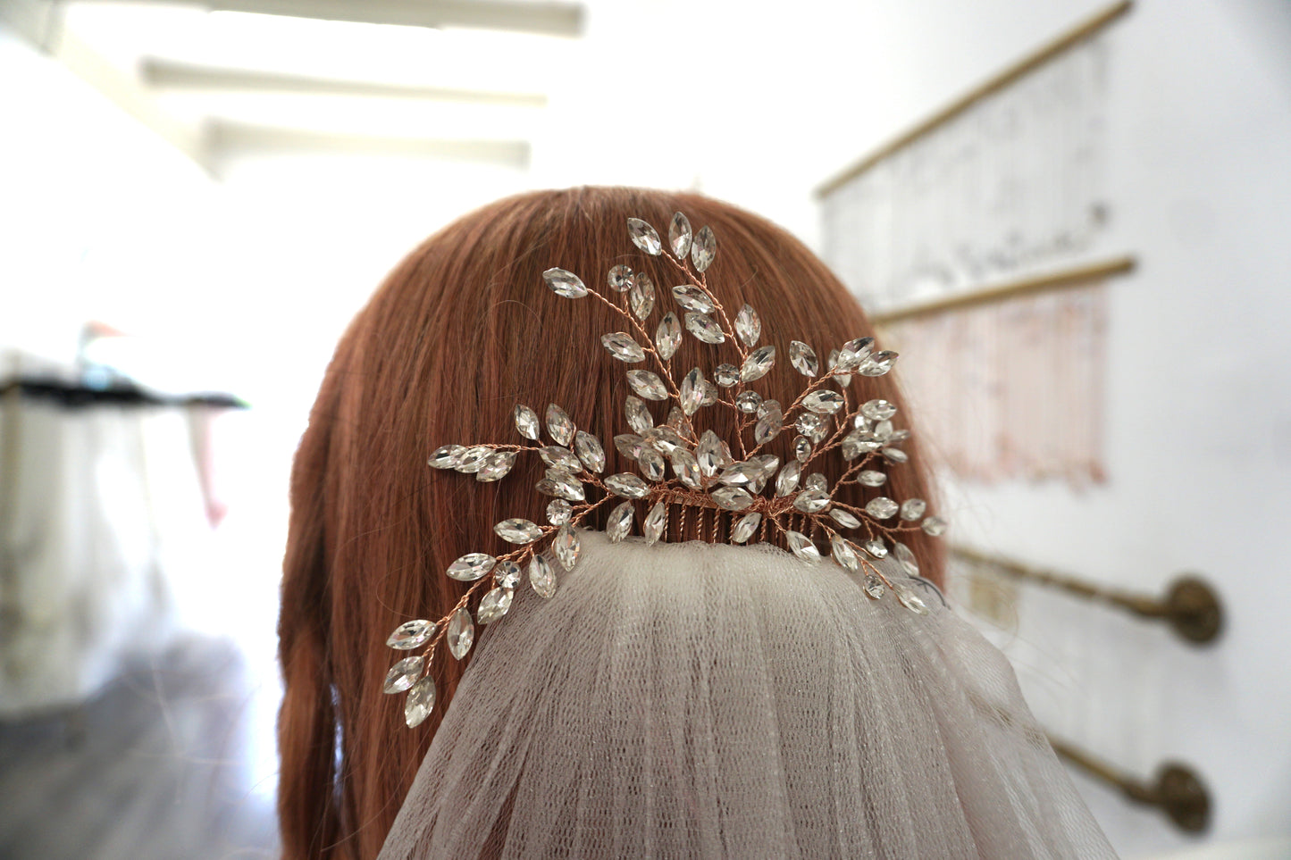 Peineta Paz Rosegold