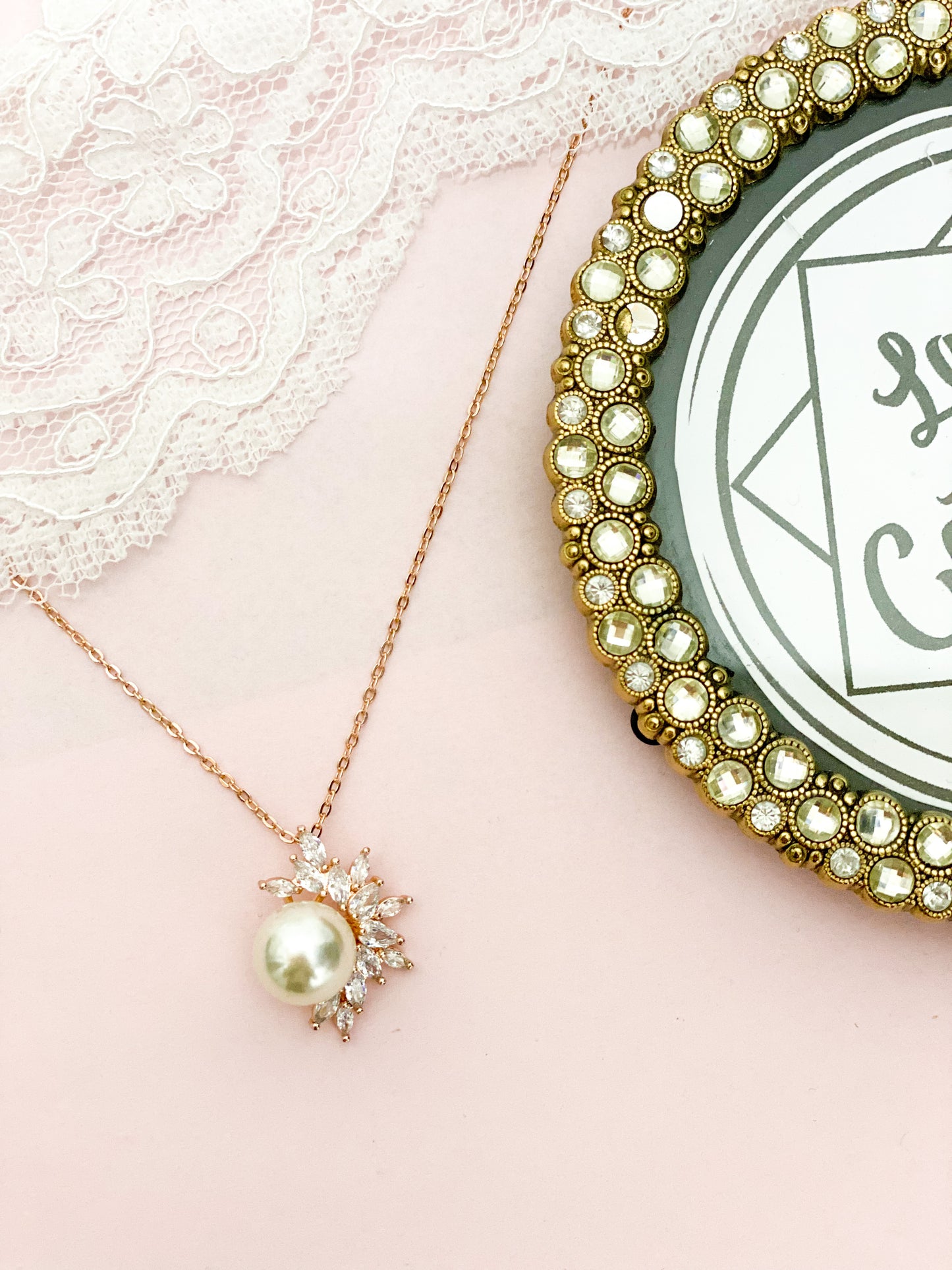 Set Rosegold perla grande
