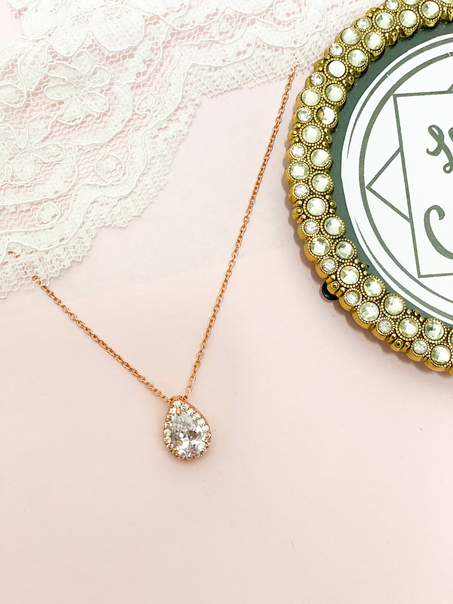 Set Rosegold gotas clásicas