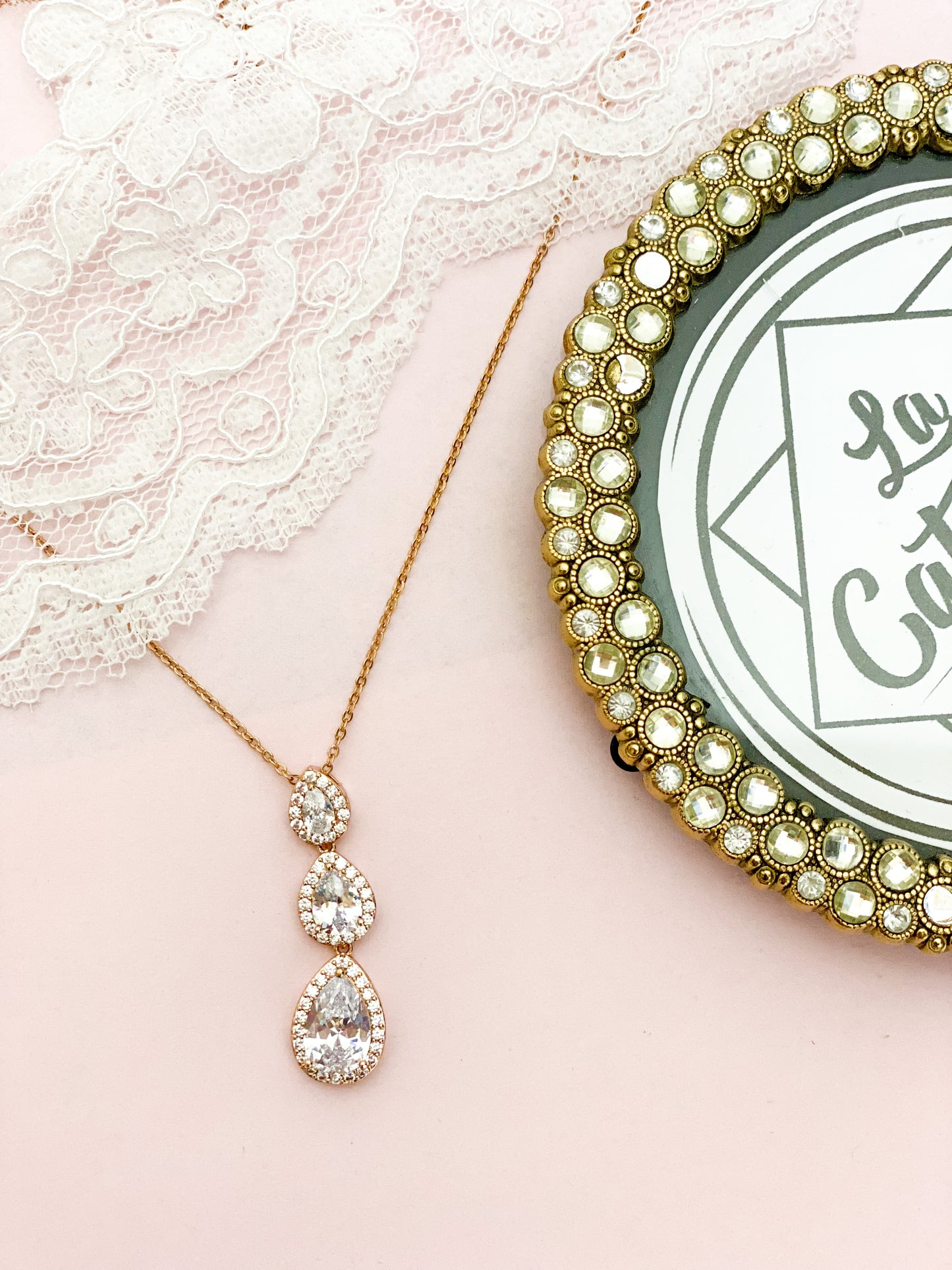 Set Rosegold triple gota