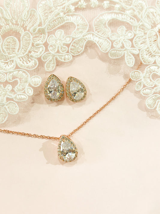 Set Rosegold gotas clásicas
