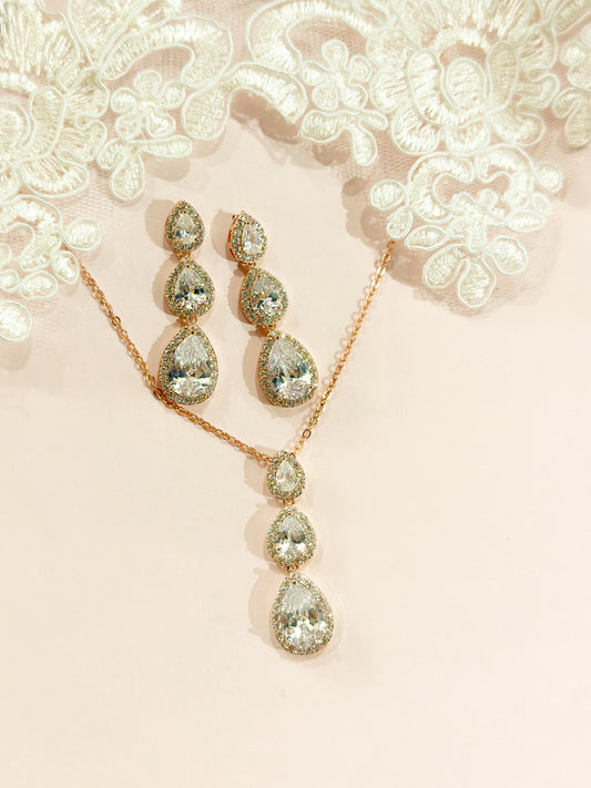 Set Rosegold triple gota