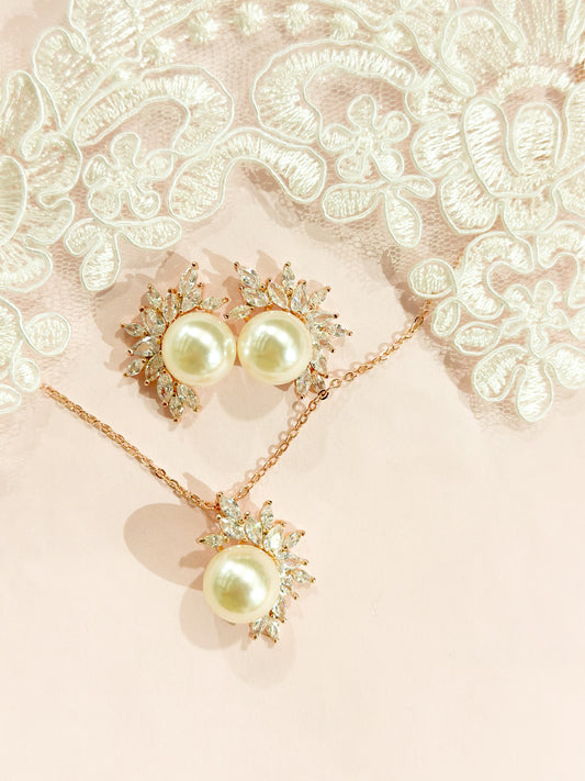 Set Rosegold perla grande