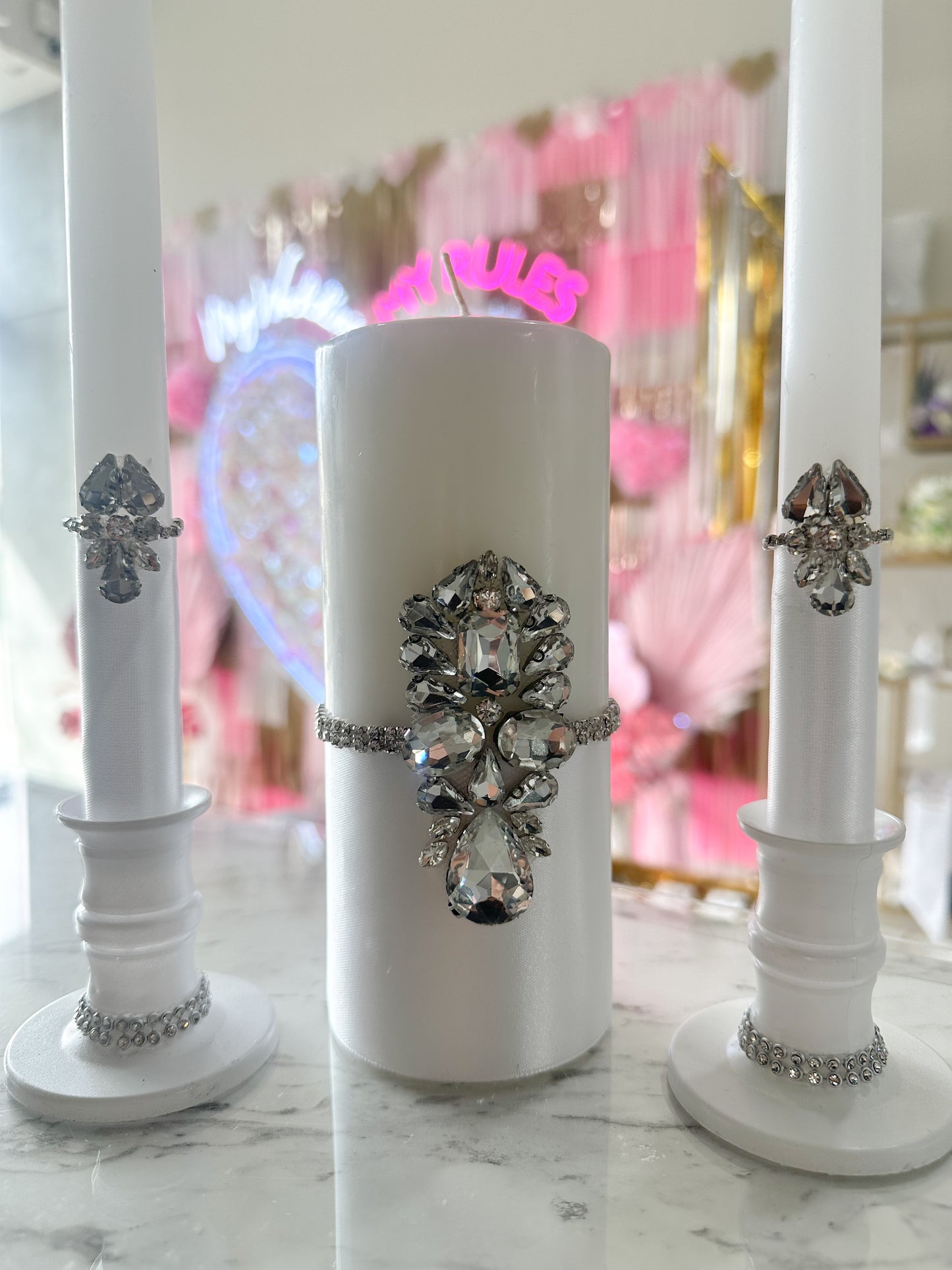 Silver religious ribbon