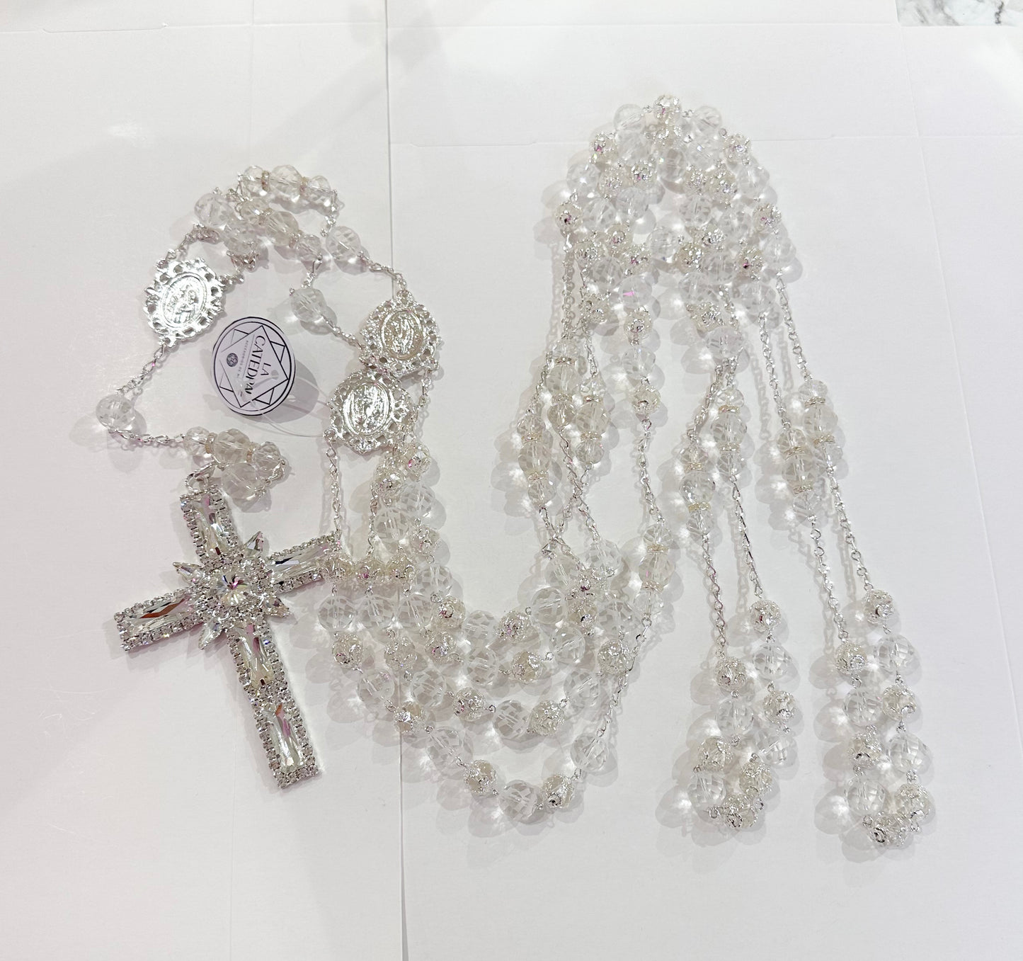 Silver religious ribbon