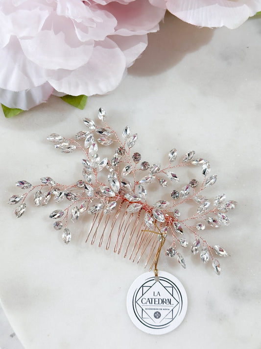 Peineta Paz Rosegold
